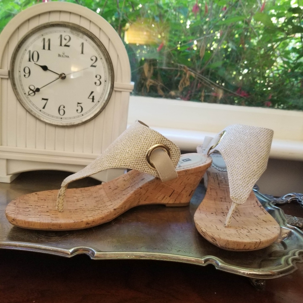 White Mountain slip on sling back wedge